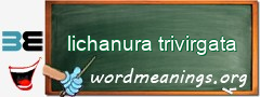 WordMeaning blackboard for lichanura trivirgata